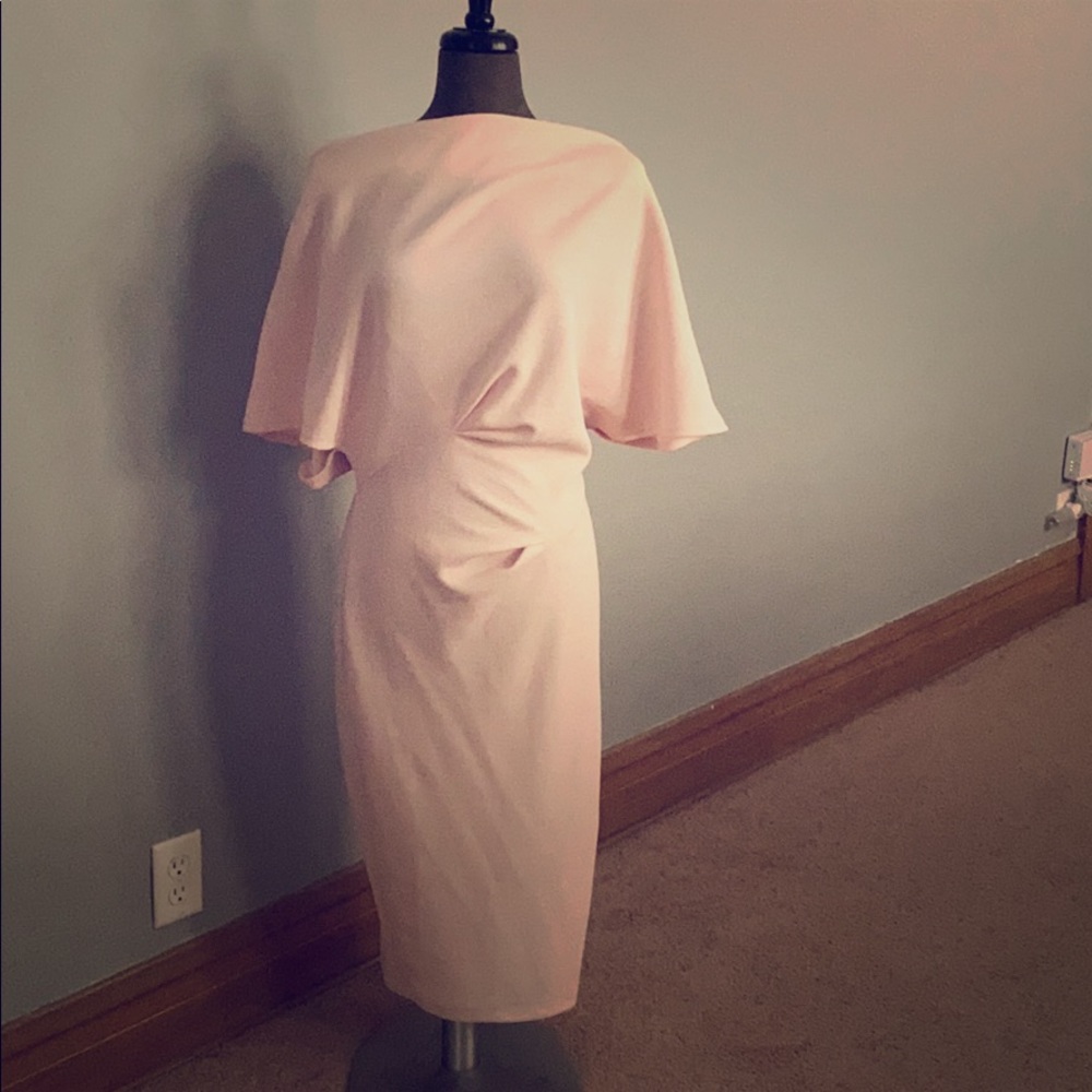 Stunning light pink off the shoulder dress (10)